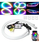 Sequential Switchback DRL Led Strip Light for Car SUV Motorcycle, 24Inch RGB Multi Color 12V LED ...