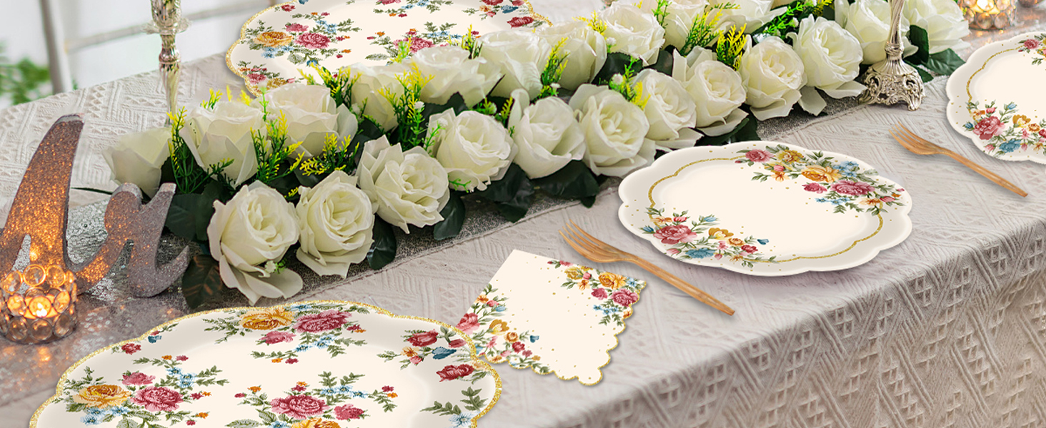Vintage Floral Tableware Set