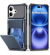 AFGHOA for iPhone 16 Wallet Case,5 Credit Card Holder Case for iPhone 16 | 6.1 Inch,Flip Cover Se...