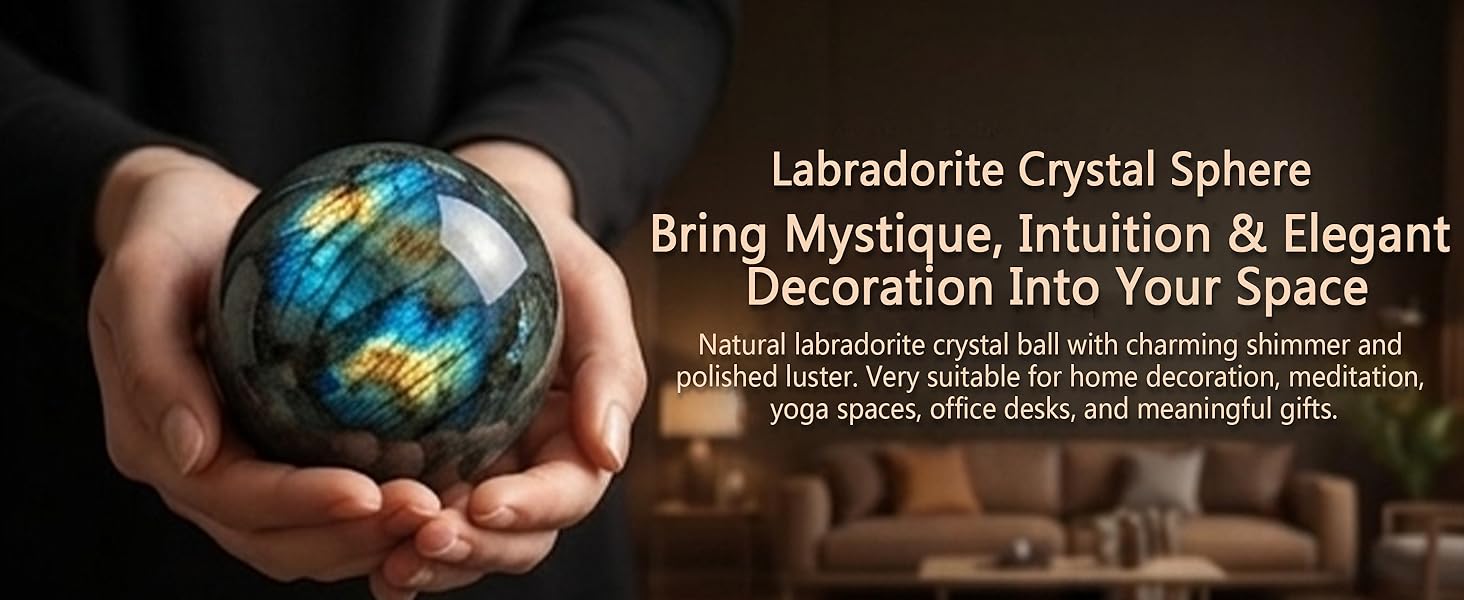 crystal sphere set labradorite 1