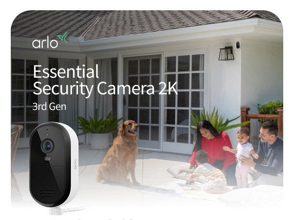 Arlo Essential Plug-in Security Camera 2K