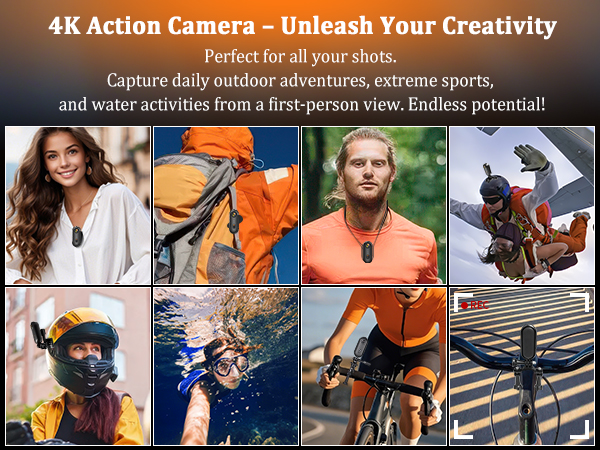 Mini Body Camera for Vlogging Pet Walking Surfing Skiing,Mini Action Camera 4K,Chest Camera