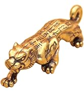 Galyacht Feng Shui Brass Mini Tiger Decor Statue Figurines,Animal Good Lucky Sculpture Collectibl...