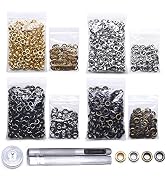 SEMINI Grommet Kit 800 Sets 5mm Gronmets Eyelets with 3 Pieces Install Tool Kit, 4 Colors