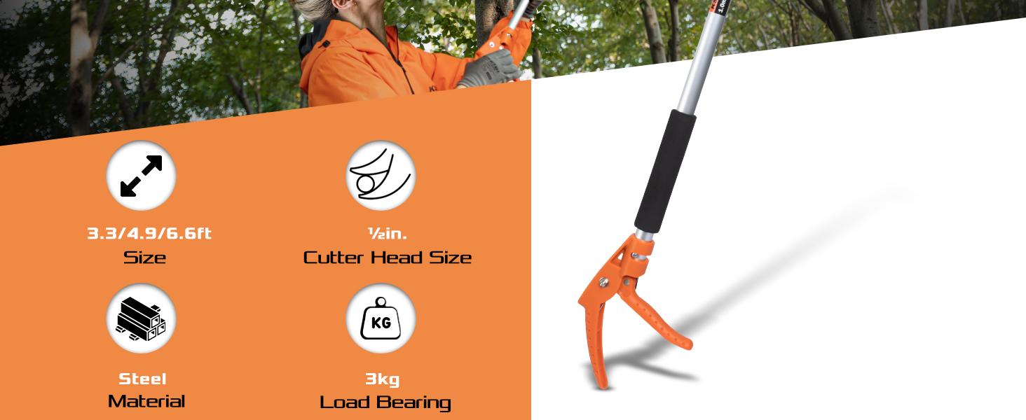 long reach cut and hold pruning shears