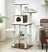 Feandrea Cat Tree, 54.3-Inch Modern Cat Tower for Indoor Cats, Multi-Level Cat Condo, Ultra-Soft ...