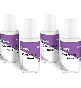 White Out Liquid Correction Fluid Pack of 4, White Fluid .7 fl. Oz. / 20 ml Multi-Purpose Smooth ...