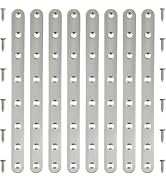 8 Pack 10 Inch Straight Flat Brace, Stainless Steel Flat Mending Plates, Heavy Duty Repair Bracke...