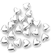 BEADNOVA 50pcs 9mm Tibetan Silver Sweet Heart Spacer Metal Beads for Jewelry Findings Making (#03)