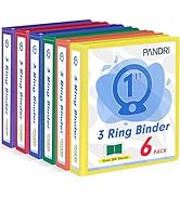 3 Ring Binder 1 Inch, PANDRI 6 Pack 1-Inch Binder Fits Letter Size 8.5'' x 11'' Paper, Versatile ...
