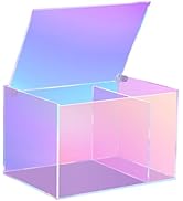 MKOSAB Rainbow Acrylic Organizer with Lid – Stylish Storage Bin for Bathroom, Vanity, Desk, Pantr...