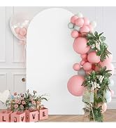 7.2FT Wedding Arch Cover - Spandex Fitted Balloon Backdrop Arch Stand Cover - 2-Sided Round Top A...
