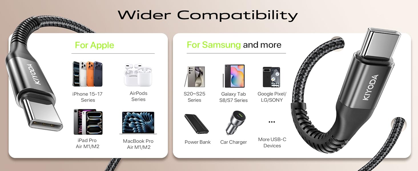 usb type c cable fast charging cord iphone 17 16 15 cable