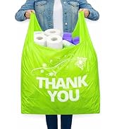 YoYoRain Oversized Thank You Plastic Bags with Handles – 50 Pack, 20x10x36, 20 Microns Thick, Hea...