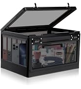 Large Medicine Lock Box, Clear Lockbox for Medication, 24L Lockable Storage Box with Dual 3-Digit...