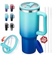 40oz Tumbler with Handle and Flip Straw Lid, Leak-Proof Insulated Stainless Steel Mug, Keeps Drin...
