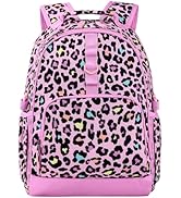 Choco Mocha Cheetah Backpack for Girls, Elementary School Backpack for Girls Ages 6-8 Kids Kinder...