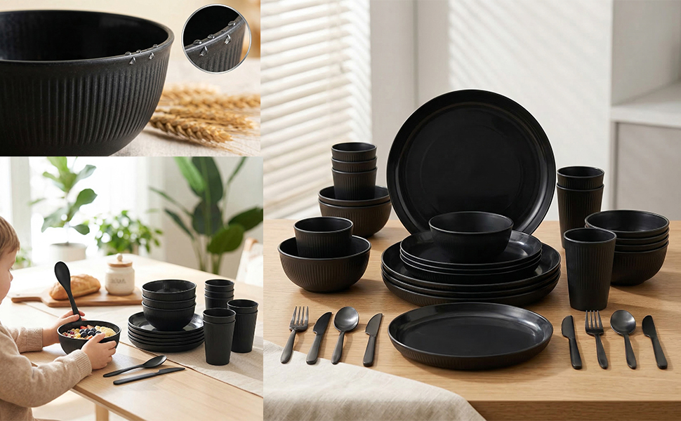 Wheat Straw Dinnerware Sets
