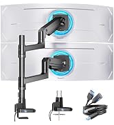 ARES WING Dual Monitor Stand for Ultrawide Heavy Duty Curved Monitor Stacking, Fits 17-49 Inch, V...