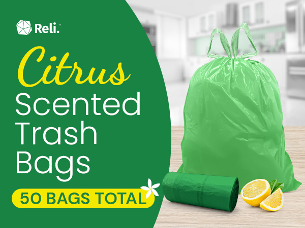 Citrus Scented Trash Bags 50 Bags Total