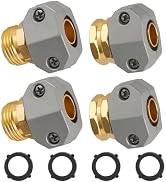 Garden Hose Repair Kits, 2 Sets Aluminum Alloy Water Hose Connector, Fit 3/4" and 5/8" Garden Hos...