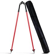 MUTOOP Pole Bipod for Surveying Equipment - Adjustable Aluminum Bipod for GPS Rover Prism Poles T...