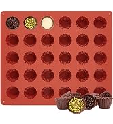 JOERSH 30-Cavity Mini Peanut Butter Cup Mold Silicone Candy Mold Bite Size for Keto Fat Bomb, Dar...