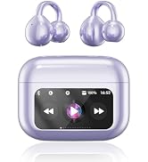 Clip On Ear Headphones, Open Ear Earbuds Wireless Bluetooth 5.4, Clip On Earbuds with LCD Touchsc...