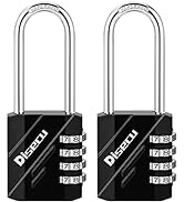 Disecu 2 Pack 4 Digit Combination Lock 2.5 Inch Long Shackle Outdoor Waterproof Padlock for Schoo...