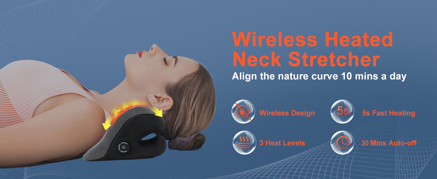 Wireless Heated Neck Stretcher for Pain Relief