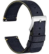 WOCCI Nylon Watch Bands, Contrast Woven Design, Quick Release, Stainless Steel Buckle, Band Width...