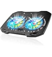 LIANGSTAR Laptop Cooling Pad, Gaming Laptop Cooler with 2 Quiet Big Fans, RGB 7 Color Light Chang...