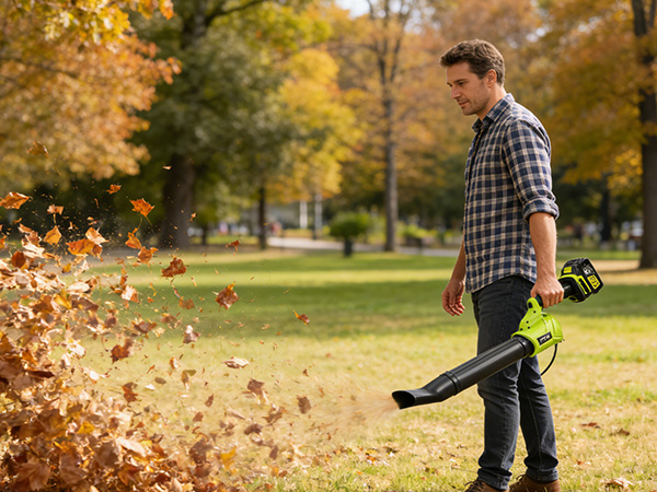 battery power blower leaf
