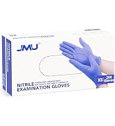 JMU Nitrile Gloves XS 200 Count, 3.5 Mil Powder-Free & Latex-Free Disposable Medical Gloves, Viol...