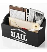 First-zgel Mail Organizer, Mail Holder with 2 Slots, Mail Basket for Wall Table Countertop, Wood ...