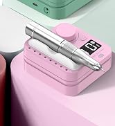 Professional Nail Drill, Brushless 40,000RPM Electric Nail Buffer Salon | Vibration-free & Low No...