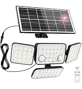 Aialun Dual Motion Sensor Solar Flood Lights Outdoor, 292 LEDs 4 Heads Split Solar Security Light...