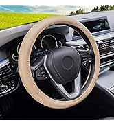 Magnelex Microfiber Leather Steering Wheel Cover – Beige. Heat Resistant Anti-Slip Car Wheel Wrap...