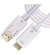 SatelliteSale Uni-Directional DisplayPort to HDMI Cable Male to Male (4K/30Hz, 8.64Gbps) PVC Whit...