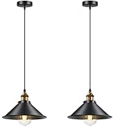 Licperron Industrial Pendant Light E26 E27 Base, Vintage Hanging Pendant Lights Retro Pendant Lig...