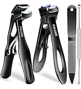 Toenail Clippers for Thick Nails for Seniors, Angled Head Large Nail Clippers with Catcher Heavy ...