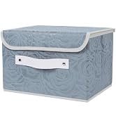 Lucky Monet Small Storage Box with Lids & PU Leather Handles Washable Decorative Storage Boxes Li...