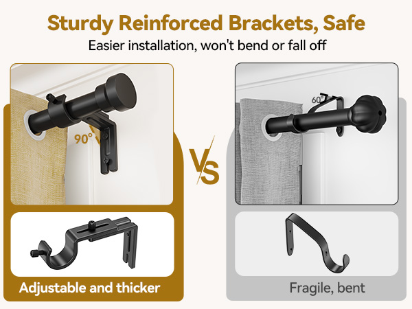 yafex heavy duty curtain rods for living room and bedroom windows