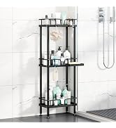 HapiRm Standing Corner Shower Caddy - 3 Tier Corner Shower Organizer with Soap Holder, Rustproof ...