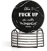 wonlex Ceramic Coasters Absorbent for Drinks, Marble Style Coaster with Cork Base for Living Room...