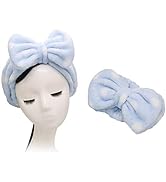 Shintop Sweet Super Soft Caroset Polka Dots Wash Cosmetic Headband Hairlace (Light Blue Polka dots)