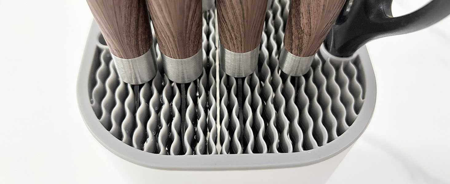 The knife is placed in the knife block