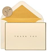 Papyrus Thank You Cards with Envelopes, Gold Border (16-Count)