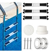 XLSXEXCL 3 Pack Stainless Steel Swimming Pool Ladder Steps with Pool Ladder Bumpers & Pool Ladder...