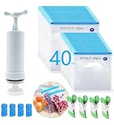 MOMODA Sous Vide Cooking Bags - Set of 40 | BPA-Free Reusable Vacuum Seal Bags with Air Valve for...
